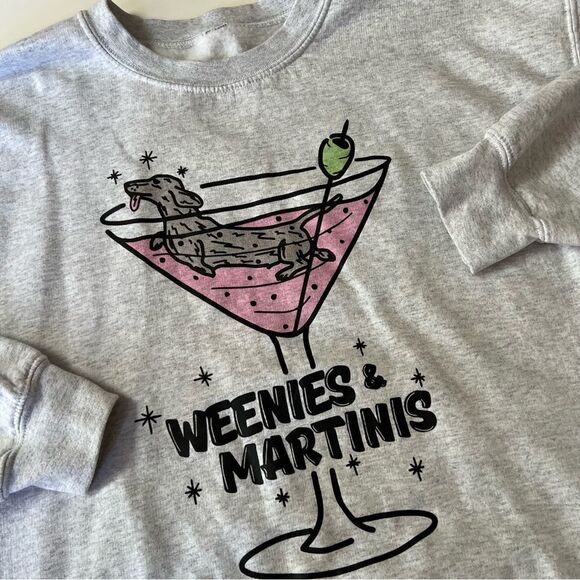 Custom Printed Palm Springs Weenies and Martinis Pre-shrunk Dachshund Sweatshirt - Picture 4 of 10